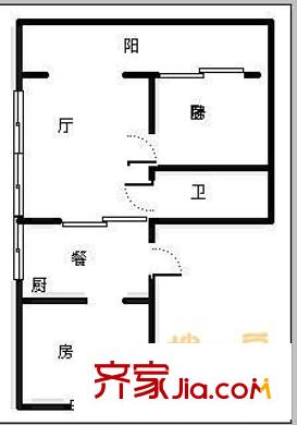 烏山新村 1室 戶型圖