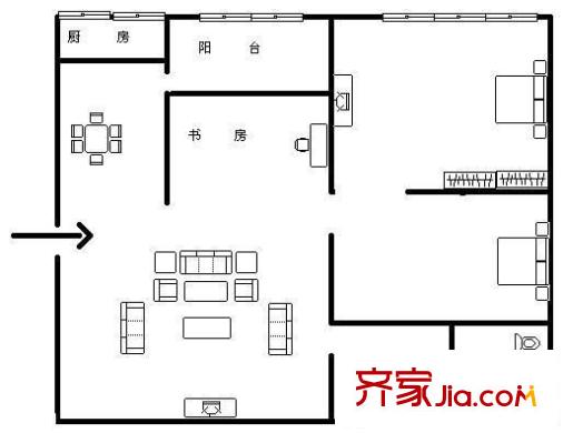 烏山新村 3室 戶型圖