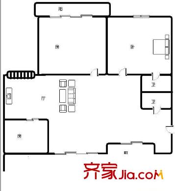 太陽(yáng)城 8室 戶型圖