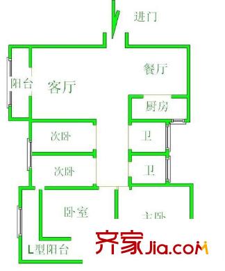 武夷晶都 4室 戶型圖