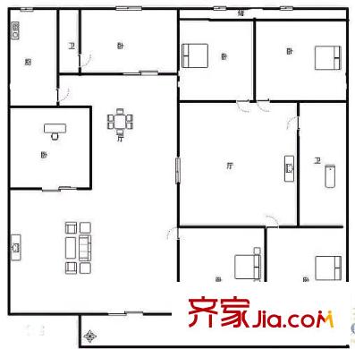 太陽(yáng)城 6室 戶型圖