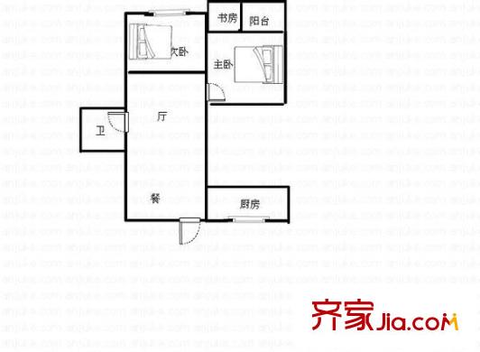 天成公寓 2室 戶型圖