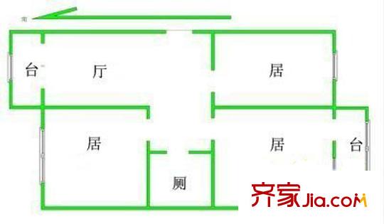 天成公寓 3室戶型圖