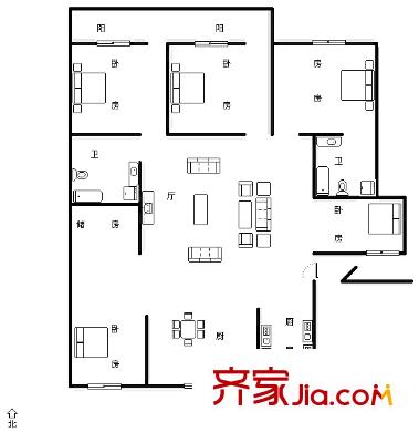  新都會花園廣場 5室戶型圖