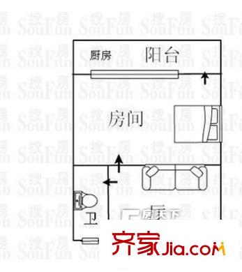鑫亭新苑 2室戶型圖