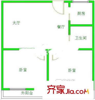 石鼓觀鰲遠(yuǎn)西小區(qū) 2室 戶(hù)型圖
