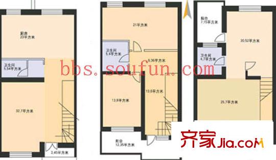 运通花园户型图户型图 4室2厅3卫1厨
