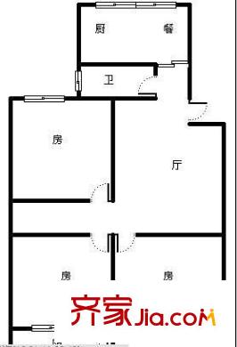市委黨校宿舍 3室 戶型圖