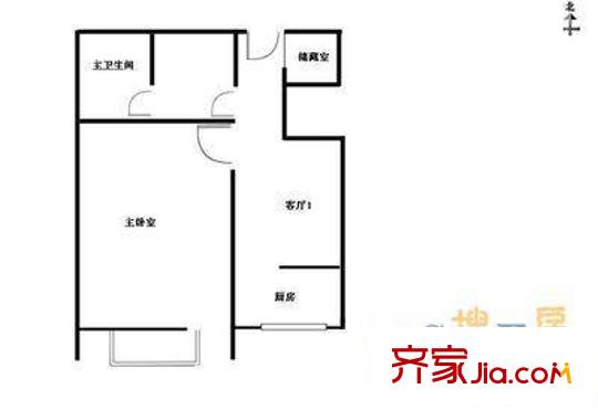 樹湯路皮具宿舍戶型圖皮具宿舍（樹湯路） 1室戶型圖 1室1廳1衛(wèi)41廚