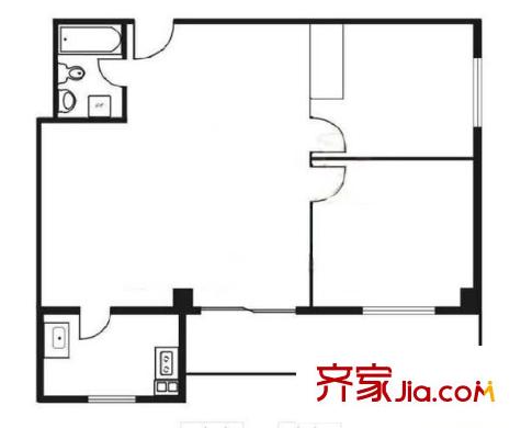 樹湯路皮具宿舍戶型圖皮具宿舍（樹湯路） 2室 戶型圖 2室1廳1衛(wèi)1廚