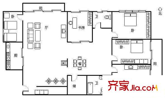 實(shí)達(dá)皇冠 3室 戶型圖