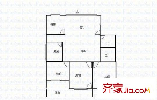 雙安花園 4室 戶型圖