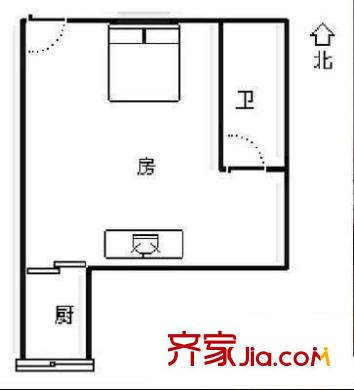 實(shí)達(dá)皇冠 1室 戶型圖