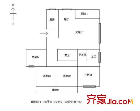 實達皇冠 5室 戶型圖