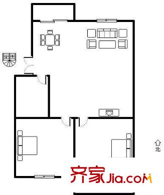 廈門航空宿舍 3室 戶型圖