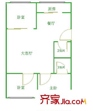 省電建二公司西苑生活區(qū) 3室戶型圖