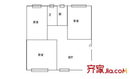 廈門航空宿舍 3室 戶型圖