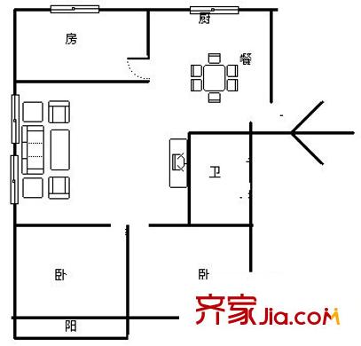 省立宿舍 3室 戶型圖