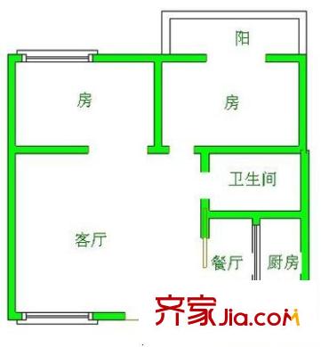 雙豐新村 2室 戶型圖