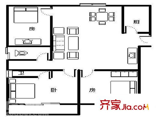 雙福新村 3室 戶型圖