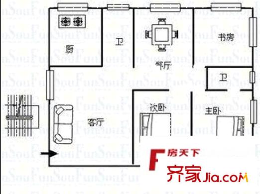 融僑花園一區(qū) 4室 戶型圖