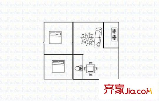 融山花園 2室 戶型圖
