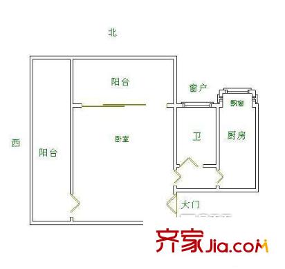 群升國際H區(qū) 1室戶型圖