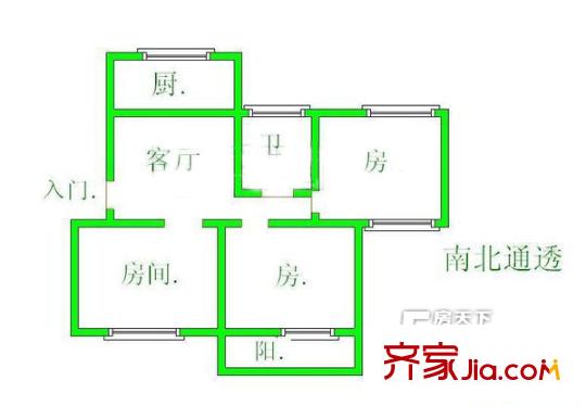 氣象局單位宿舍戶型圖氣象局單宿 戶型圖 3室2廳1衛(wèi)1廚