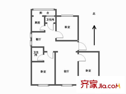 运乔嘉园 3室 户型图
