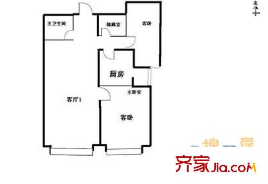 运乔嘉园户型图户型图 2室1厅1卫1厨
