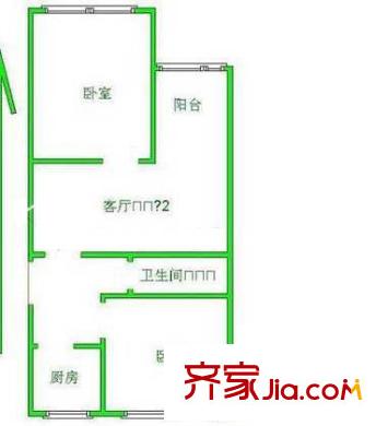 酒仙桥三街坊户型图户型图 2室1厅1卫1厨