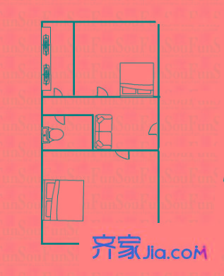 康静里小区户型图3室 户型图 3室1厅1卫1厨