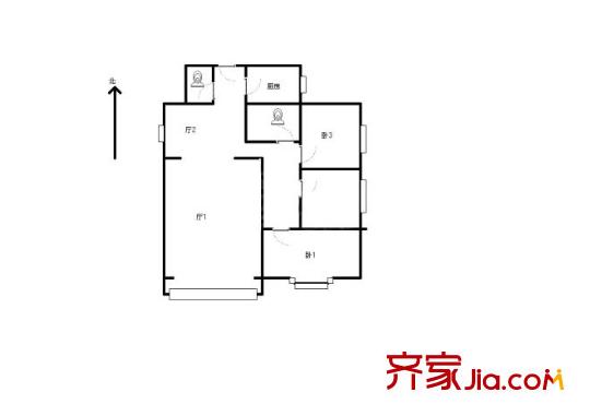 华侨公寓户型图户型图 3室2厅2卫1厨