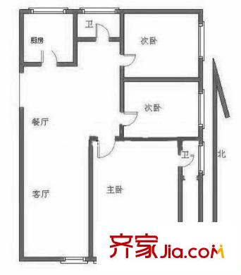 美然动力街区一期 3室 户型图