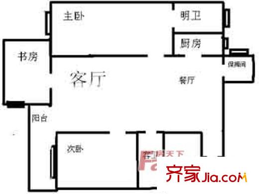 胜古园小区户型图户型图 3室2厅2卫1厨