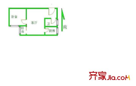 胜古园小区户型图户型图 1室1厅1卫1厨
