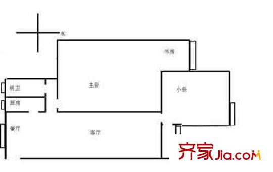 胜古园小区户型图户型图 2室1厅1卫1厨