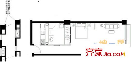 公园5号 1室 户型图
