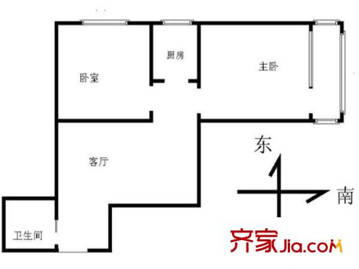 麦子店居住区 2室 户型图