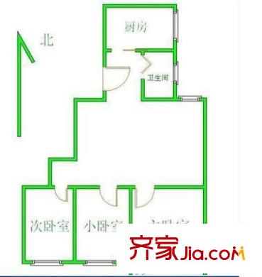 麦子店居住区户型图户型图 3室1厅1卫1厨