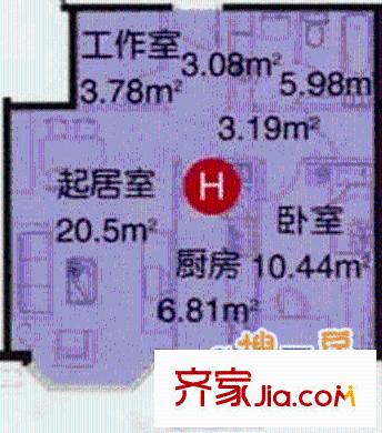 都市经典家园户型图户型图 1室1厅1卫1厨