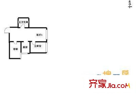 大山子北里户型图户型图 2室1厅1卫1厨