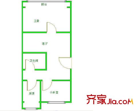 大山子北里户型图户型图 2室1厅1卫1厨