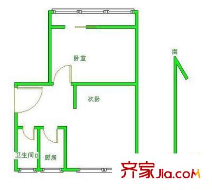 林萃路10号院户型图户型图 2室1厅1卫1厨