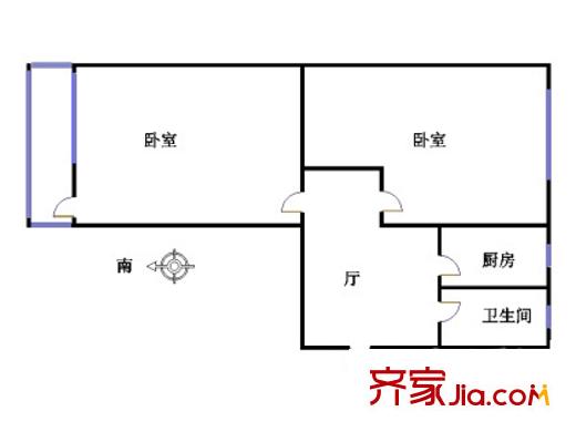 柳芳南里户型图户型图 2室1厅1卫1厨