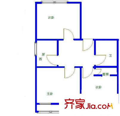 柳芳南里户型图户型图 3室1卫1厨