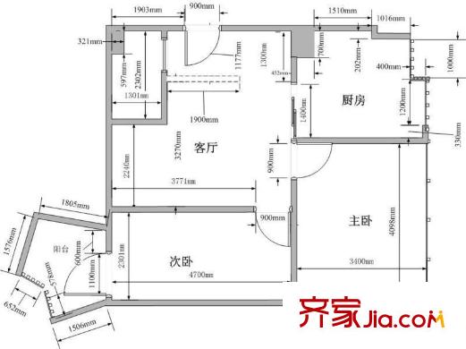 和平街西苑 2室 户型图