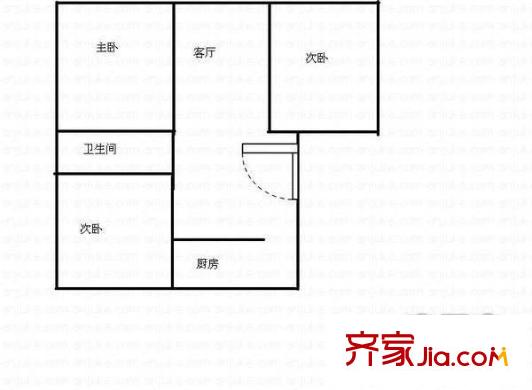 苏家坨经济适用房 2室 户型图