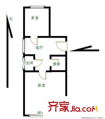 增光路40号院 2室 户型图