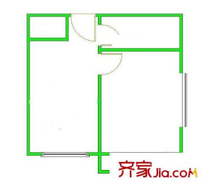 北京科技会展中心公寓 1室 户型图